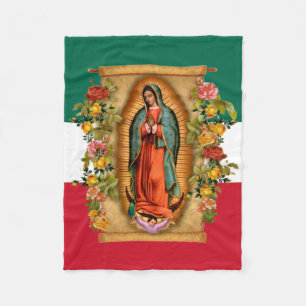 Couverture Polaire Drapeau mexicain de la dame espagnole de Guadalupe