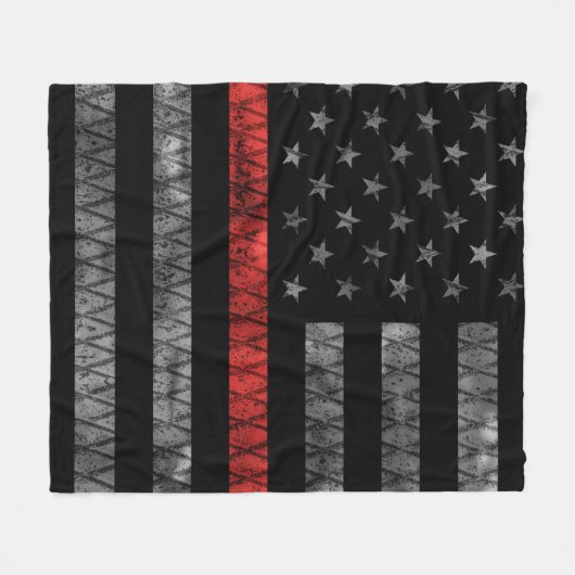 Couverture Polaire Drapeau minuscule de pompier Red Line (Devant (Horizontal))