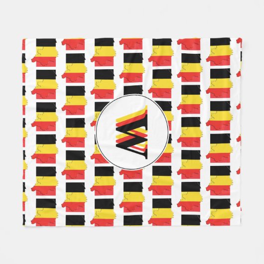Couverture Polaire Drapeau Monogram BELGIQUE (Devant (Horizontal))