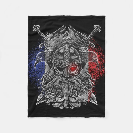 Couverture Polaire Drapeau Odin ravens épées Viking Mythologie (Devant)