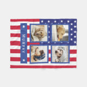 Couverture Polaire Drapeau Patriotique Américain 4 Monogramme Chien P (Devant (Horizontal))