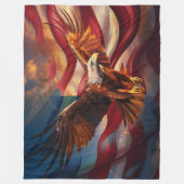 Couverture Polaire Drapeau Patriotique Américain Gardé Par Un Aigle A (Devant)