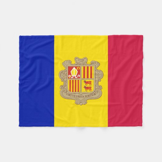 Couverture Polaire Drapeau patriotique d'Andorre (Devant (Horizontal))
