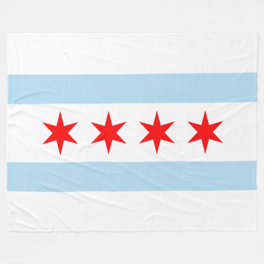Couverture Polaire Drapeau patriotique de Chicago (Devant (Horizontal))