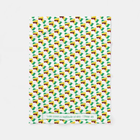 Couverture Polaire DRAPEAU Patriotique GUYANA (Devant)