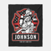 Couverture Polaire Drapeau patriotique personnalisé de pompier (Devant)