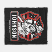Couverture Polaire Drapeau patriotique personnalisé de pompier (Devant (Horizontal))