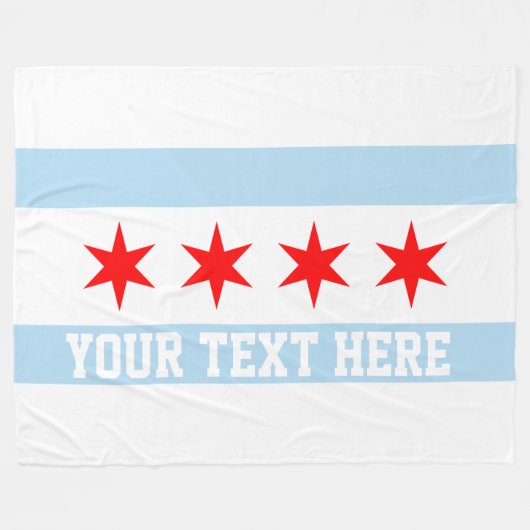 Couverture Polaire Drapeau personnalisé de Chicago (Devant (Horizontal))