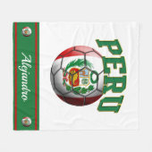 Couverture Polaire Drapeau péruvien balle de football | Name (Devant (Horizontal))