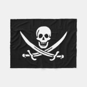 Couverture Polaire Drapeau pirate crâne épées croisées (Devant (Horizontal))