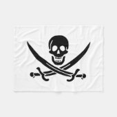 Couverture Polaire Drapeau pirate crâne épées croisées (Devant (Horizontal))