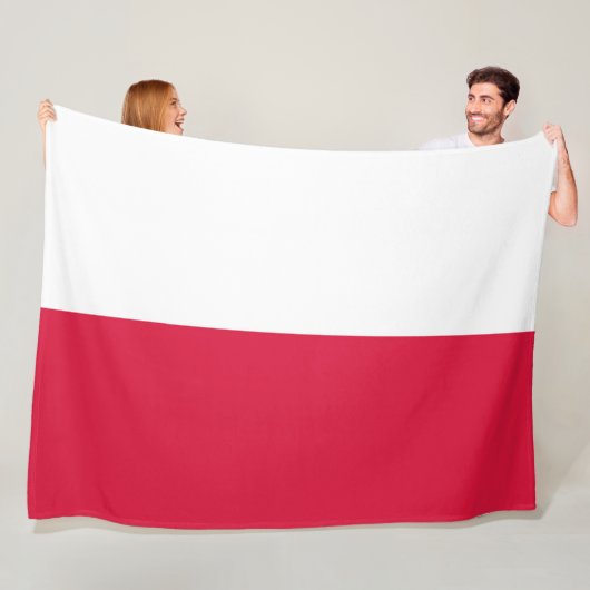 Couverture Polaire Drapeau polonais (Pologne) Blanche polaire (En situation)
