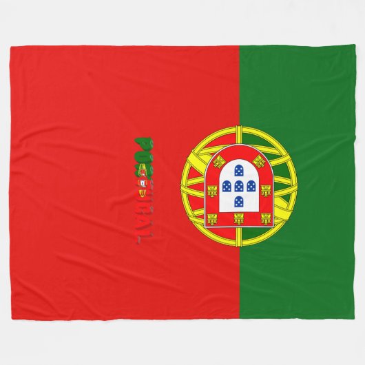 Couverture Polaire Drapeau portugais (Devant (Horizontal))