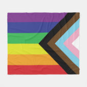 Couverture Polaire Drapeau progressiste LGBTQIA (Devant (Horizontal))