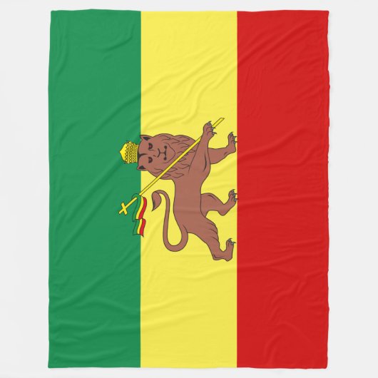 Couverture Polaire Drapeau rastafarien (Rastafarianisme) (Rasta) (Devant)