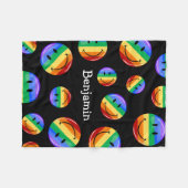 Couverture Polaire Drapeau rond brillant de gay pride (Devant (Horizontal))