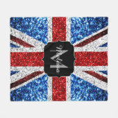 Couverture Polaire Drapeau rouge bleu blanc brillant parties scintill (Devant (Horizontal))