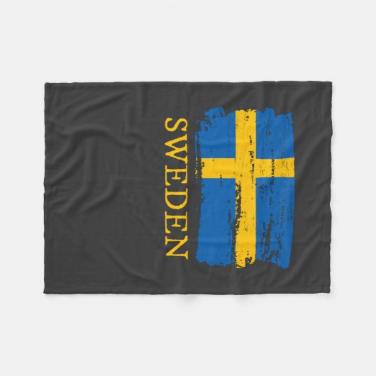 Couverture Polaire Drapeau Suède (Devant (Horizontal))
