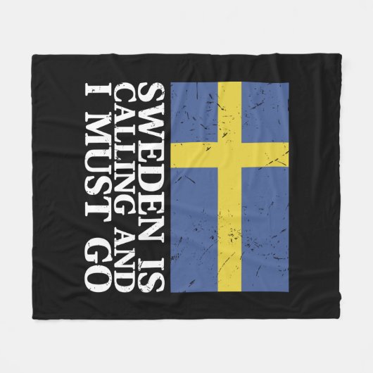 Couverture Polaire Drapeau Suède (Devant (Horizontal))