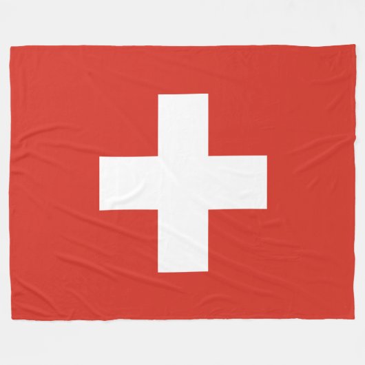 Couverture Polaire Drapeau Suisse - croix blanche (Devant (Horizontal))