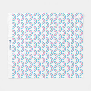 Couverture Polaire Drapeau Transgenre Rainbow Fierté Monogramme noir