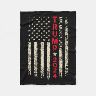 Couverture Polaire Drapeau Trump 2024 - Attirer l'Amérique Drapeau By