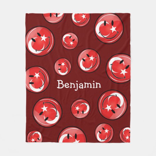 Couverture Polaire Drapeau turc de sourire (Devant)