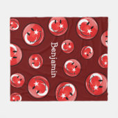 Couverture Polaire Drapeau turc de sourire (Devant (Horizontal))