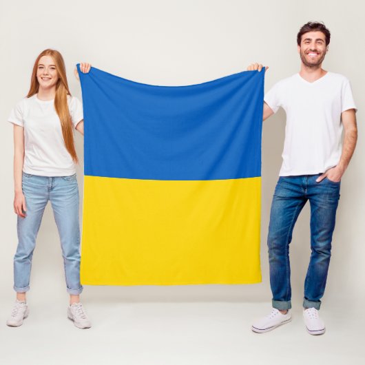 Couverture Polaire Drapeau ukrainien (En situation)