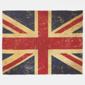 Couverture Polaire Drapeau Union Jack britannique Vintage (Devant (Horizontal))