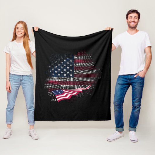 Couverture Polaire Drapeau USA (En situation)