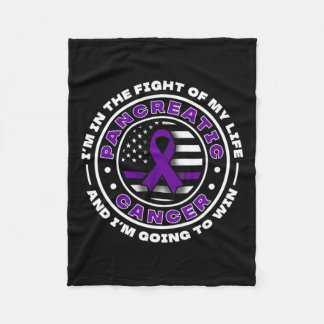 Couverture Polaire Drapeau Usa Avec Rubans Violets Pour Cancer Pancré