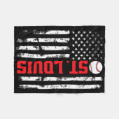 Couverture Polaire Drapeau Usa Baseball St. Louis (Devant (Horizontal))