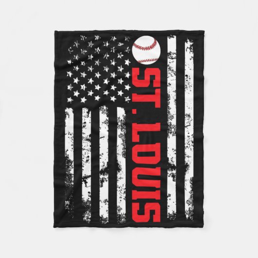 Couverture Polaire Drapeau Usa Baseball St. Louis (Devant)