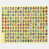 Couverture Polaire Drapeaux du monde sur l'arrière - plan jaune (Devant (Horizontal))