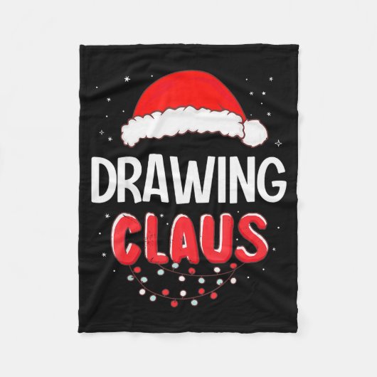 Couverture Polaire Drawing Santa Claus Christmas Matching Costume  (Devant)