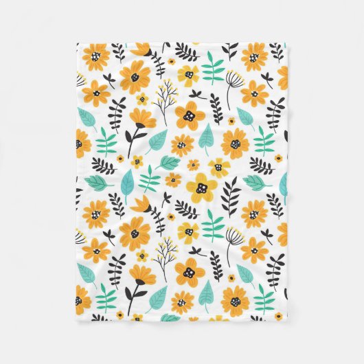 Couverture Polaire Drawn Floral (Devant)