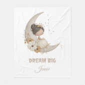 Couverture Polaire Dream Big Fairy Moon Child - Nom personnalisé (Devant)