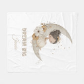 Couverture Polaire Dream Big Fairy Moon Child - Nom personnalisé (Devant (Horizontal))