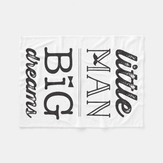 Couverture Polaire Dream Big Little Man Mustache BowTie Baby Blanket (Devant (Horizontal))