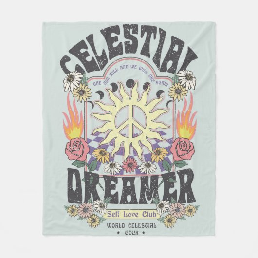 Couverture Polaire DREAMER CÉLESTIEL ROSE SOLEIL TSHIRT DESIGNhi grap (Devant)