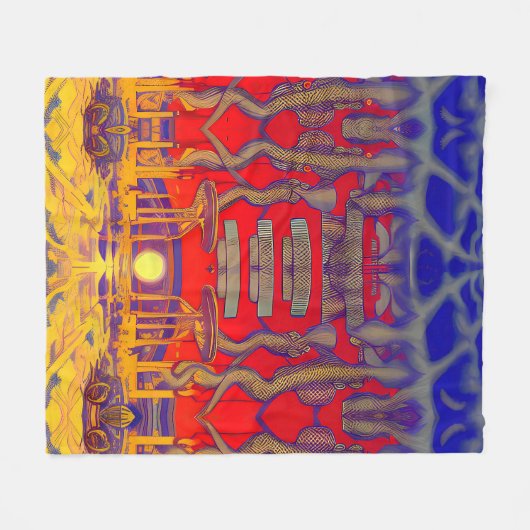 Couverture Polaire Dreamland psychédélique (Devant (Horizontal))