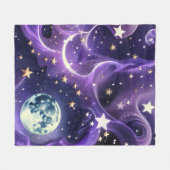 Couverture Polaire Dreamy Lavender Celestial Moon Blanket – Luxury Se (Devant (Horizontal))