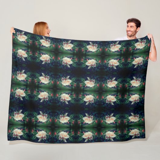 Couverture Polaire Dreamy Peach Rose Et Buds Abstrait (En situation)