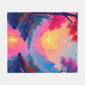 Couverture Polaire Dreamy River Sunset Serene Fantasy Mountains (Devant (Horizontal))