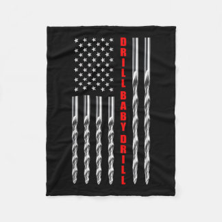Couverture Polaire Drill Baby Drill American Flag Patriotique Donald 