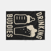 Couverture Polaire Drinking Buddies Dad Grandpa New Baby Beer And Bot (Devant (Horizontal))