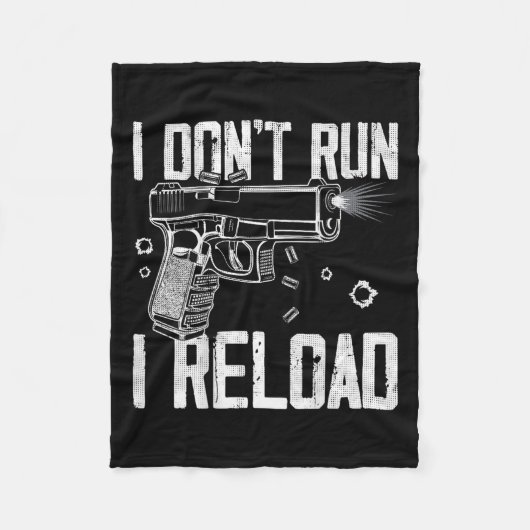 Couverture Polaire Droits sur les armes Je ne cours pas Je recharge J (Devant)
