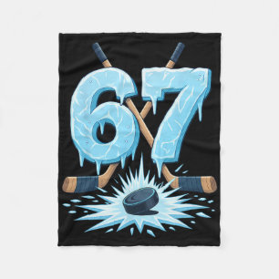 Couverture Polaire Drôle 67 Hockey Six Sept Amoureux de la glace qui