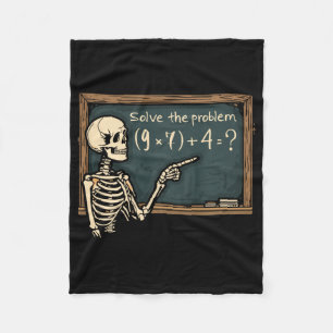 Couverture Polaire Drôle 67 Mème Brainrot Blague Halloween Squelette